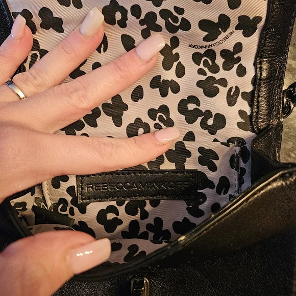 Rebecca Minkoff Black Quilted Leather Crossbody Bag w/ Gunmetal Hardware - Picture 9 of 11